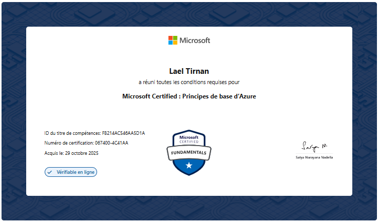 Certifications microsoft et Diplômes