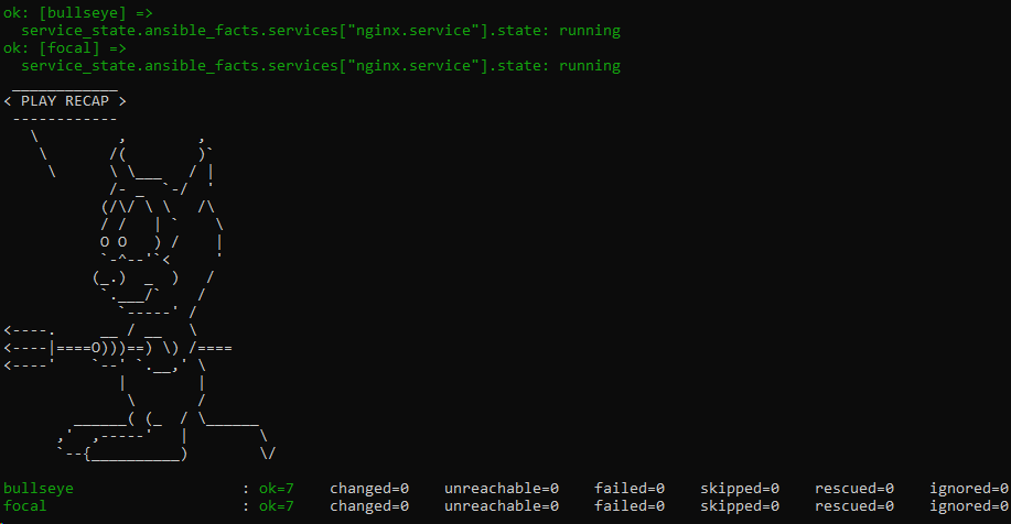 Résultat d'un Tp ansible playbook