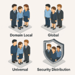 Les Groupes 👥dans Active Directory (Domain Local, Global, Universel & Sécurité, Distribution)